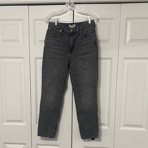 Madewell Washed Charcoal Straight Leg Jeans